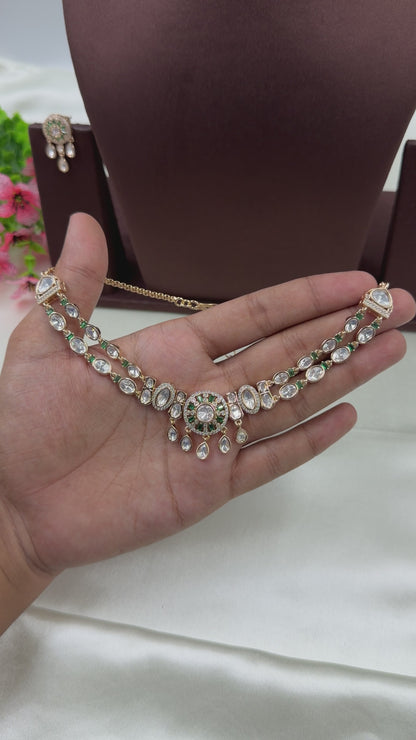 Diya Moissanite Delicate Necklace Set
