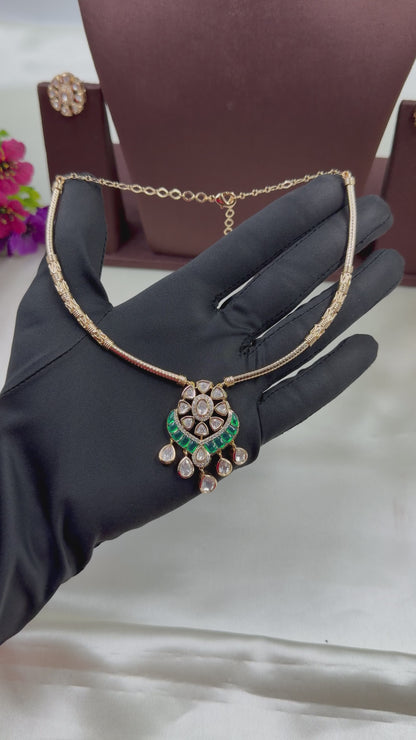 Deeply Moissanite Delicate Hasli Necklace