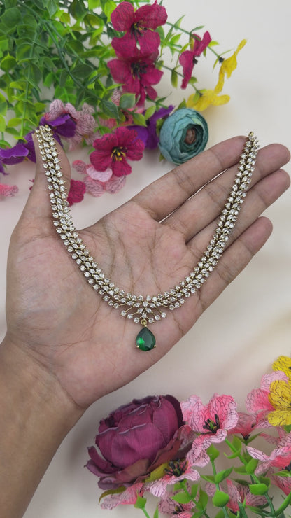 Kareena Victorian American Diamond Delicate Necklace