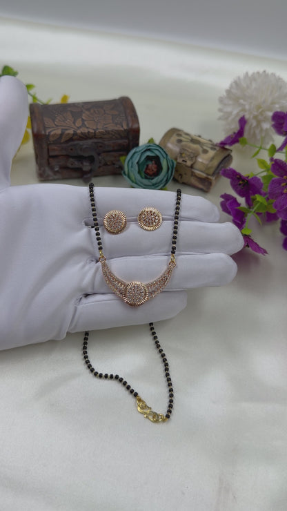Elegant Rose Gold Mangalsutra With Tops