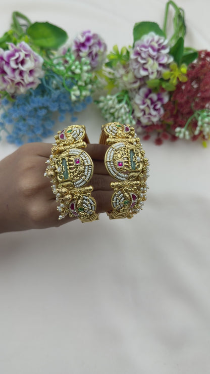 Shreya South Temple Bangles (Openable)