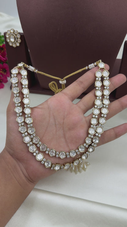 Komal Victorian Double Layer Necklace Set