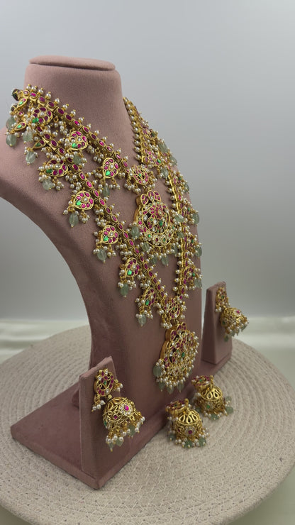 Padmavati Pachi Kundan Combo Necklace Set