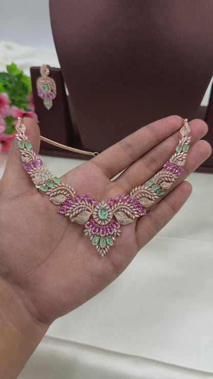 Elina American Diamond Necklace Set