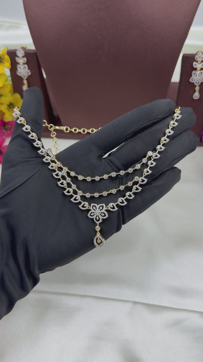 Aarohi Two-Tone Three Layer Necklace