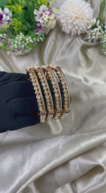 Serene Rajwadi Four Pic Pearl Bangles