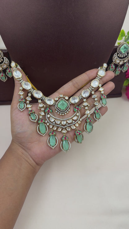 Shambhavi Victorian Moissanite Necklace Set