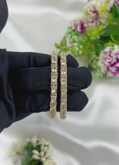Jiya Moissanite Kundan Premium Bangles Set