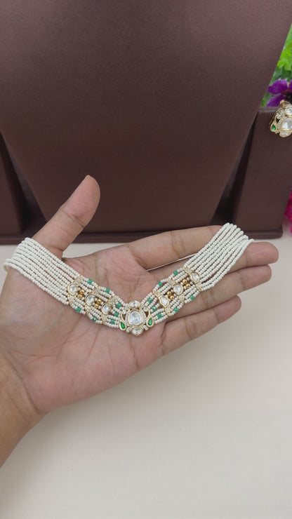 Dhara Moissanite Choker Necklace Set