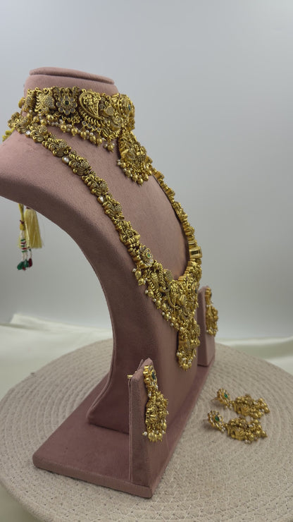 Chaitali South Temple Combo Necklace Set