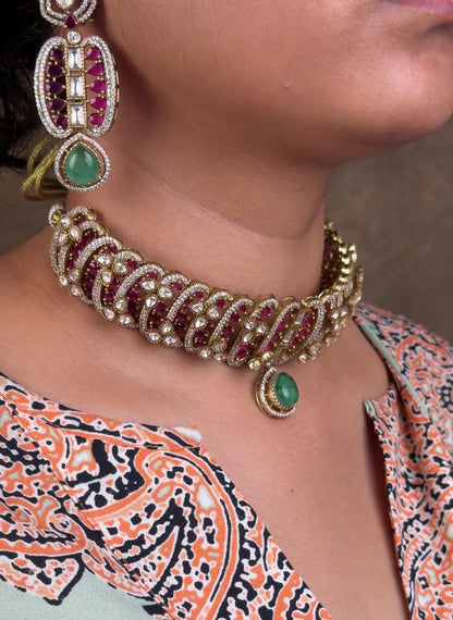 Rutzz Jaipuri Kundan Necklace Set
