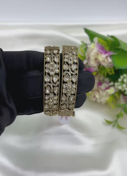 Rubi Moissanite Kundan Premium Bangles Set