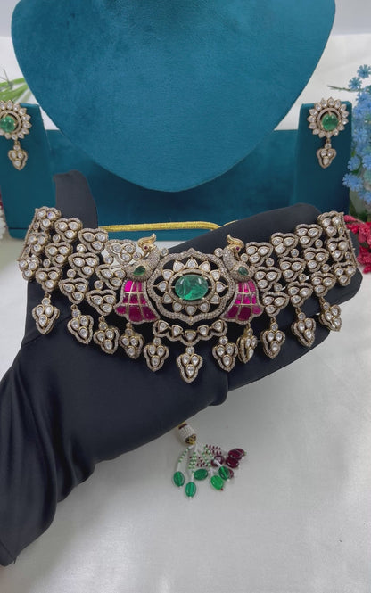 Rubani Jaipuri Kundan Necklace Set