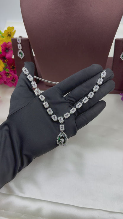 Suvarna Delicate American Diamond Necklace ￼