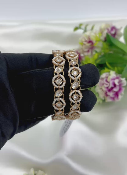 Radhi Moissanite Kundan Premium Bangles Set