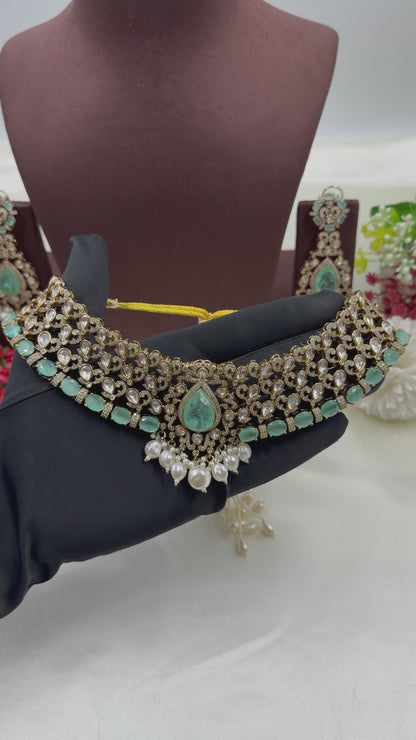 Tarini Victorian Premium Choker Necklace Set