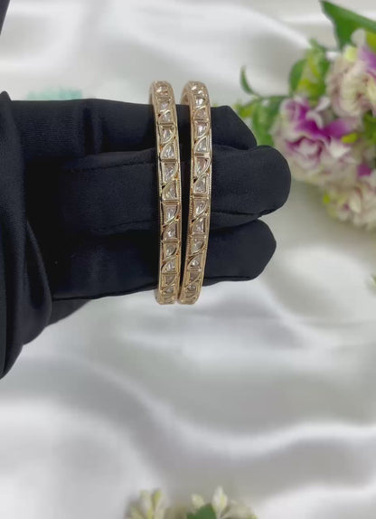Sahana Moissanite Kundan Premium Bangles Set