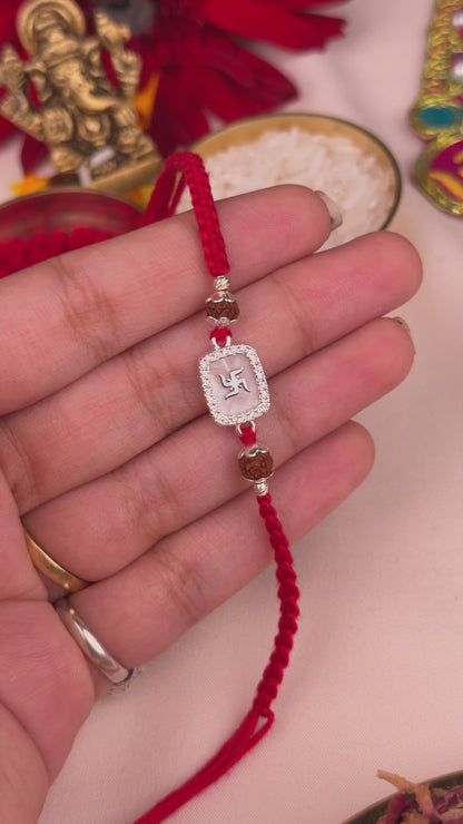 Silver Carat Swastik Rakhi