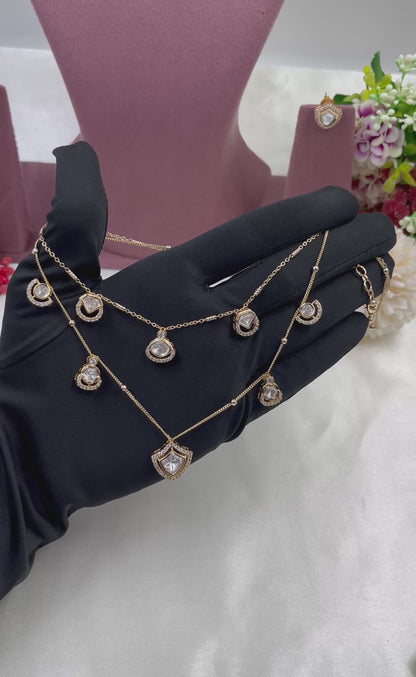 Manvi Moissanite Chain Pendant