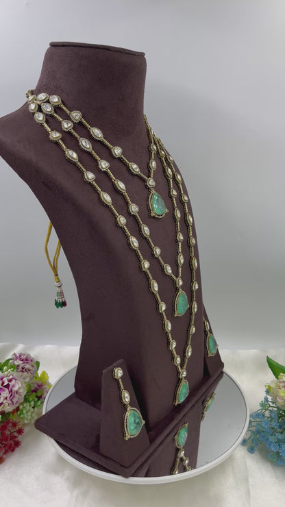 Majestic Maharani Mint Victorian Layers Necklace.