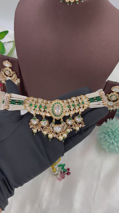Darbaar Premium Moissanite Kundan Necklace