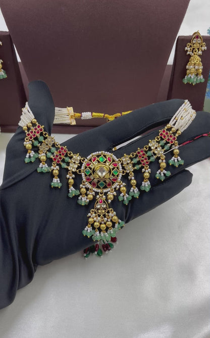 Prisha Pachi Kundan Premium Necklace