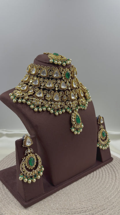 Priya Moissanite Choker Semi Bridal Set