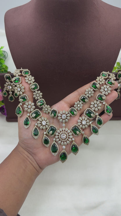 Alisha Victorian American Diamond Necklace Set