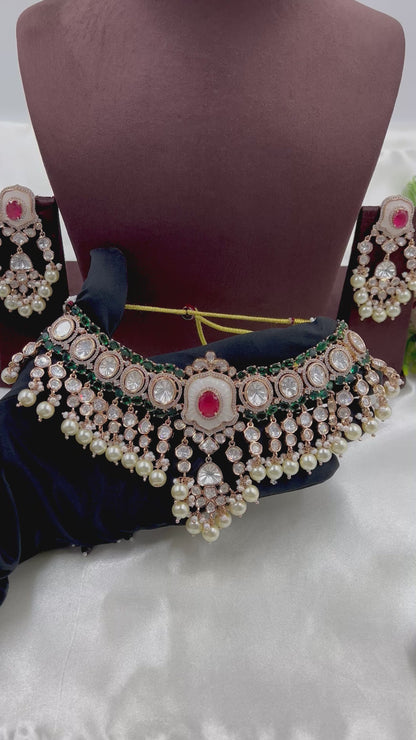 Preeti Moissanite Premium Necklace Set