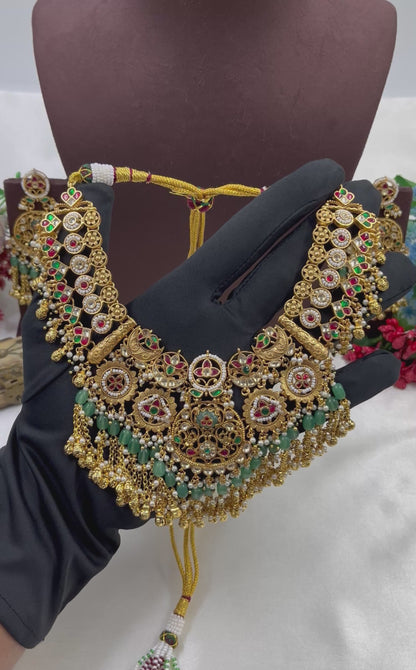 Rani Pachi Kundan Premium Necklace