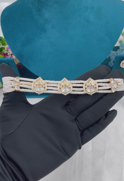 Pihu Moissanite Pearl Choker