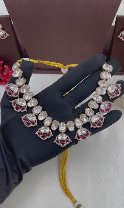 Disha Moissanite Kundan Necklace