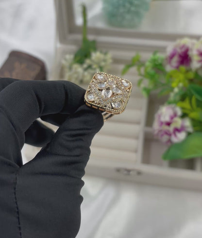 Sure Moissanite Kundan Ring