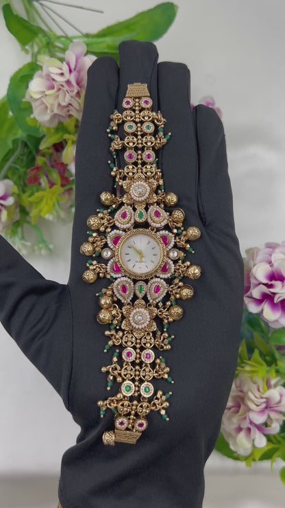 Shivani Pachi Kundan Watch
