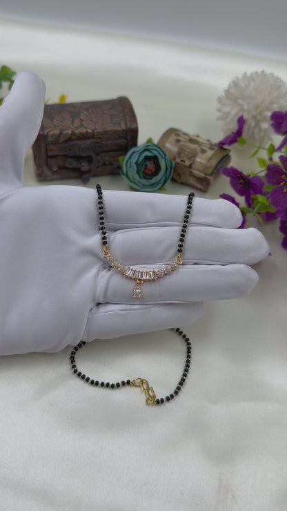 Baguette Diamond Rose Gold Mangalsutra
