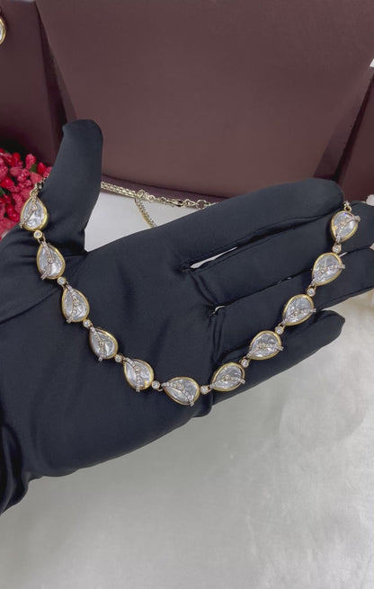 Ruhani Premium Moissanite Kundan Necklace