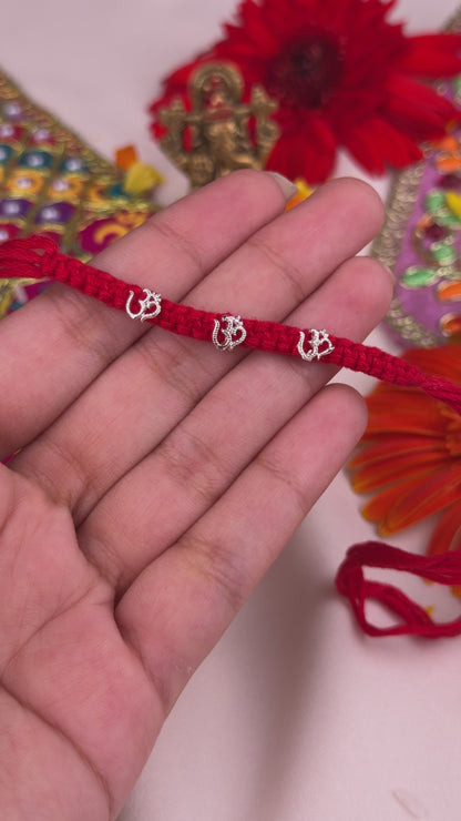 Trinity Om Silver Rakhi