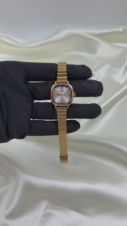 Vaidehi Gold Stainless Steel Watch (Adjustable)