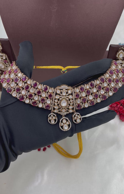 Jijabai Premium Moissanite Kundan Choker