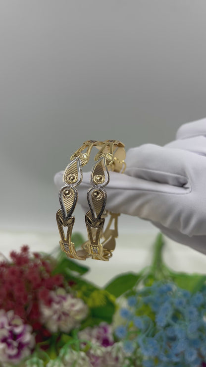 Vrinda Premium Two-tone Bangles