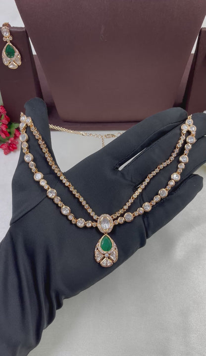 Madhuri Double layering Moissanite Delicate Necklace