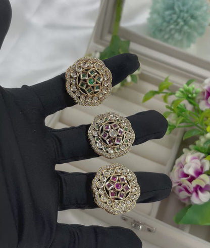 Ruhana Moissanite Kundan Fingering.