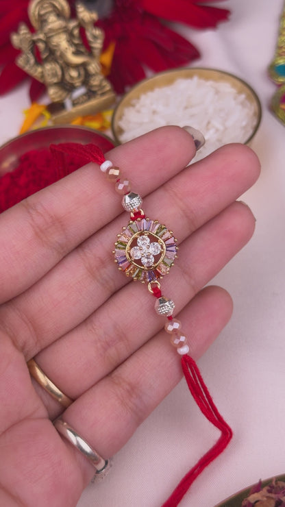 Royal Diamond Rakhi With Premium Metal Pen Gift Set
