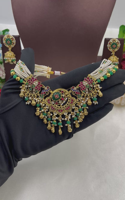 Bhavika Pachi Kundan Necklace