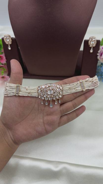 Ridhima Moissanite Choker Necklace Set