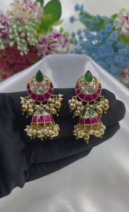 Bhoomi Jadau Pachi Kundan Jumka