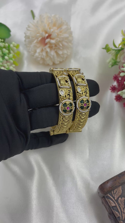 Kavita Heritage Hathi Bangles (Openable)