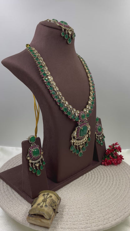 Urvi Victorian Moissanite Long Necklace