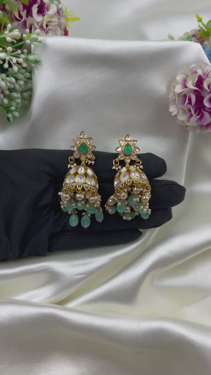Madhuri Jadau Pachi Kundan Jhumka