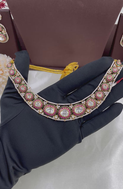 Reyna Moissanite Kundan Necklace